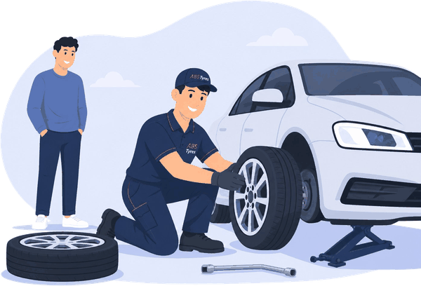 Friendly mechanic with wrench